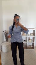 Ensemble Nayra Bleu rayé