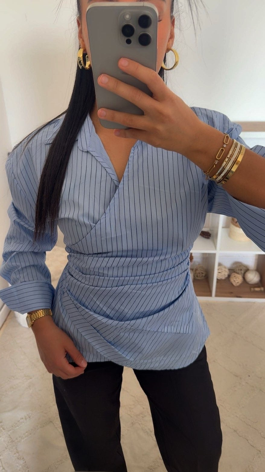 Ensemble Nayra Bleu rayé