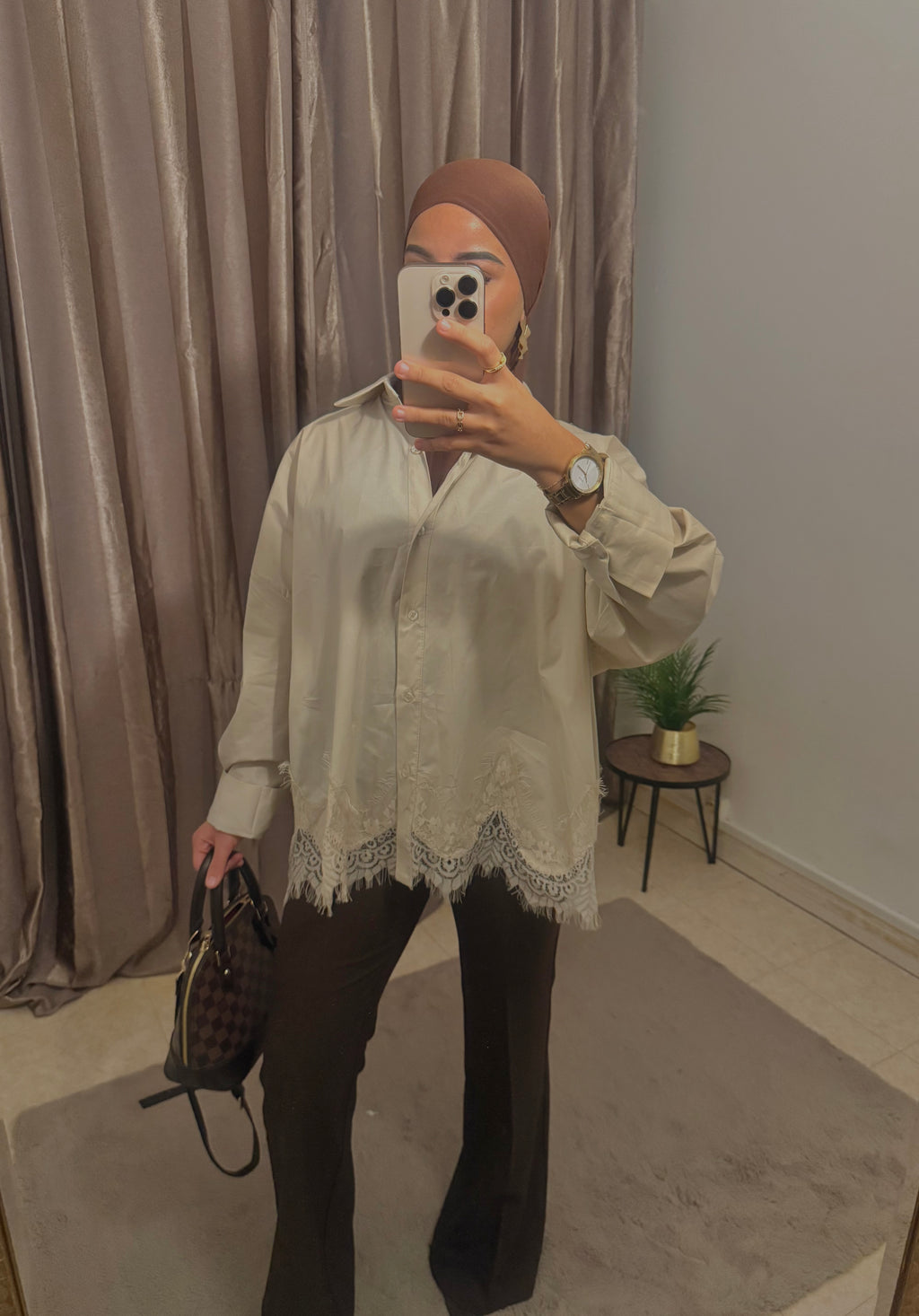 Pantalon à pince marron