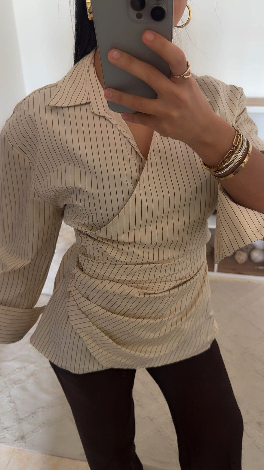 Ensemble Nayra Beige rayé