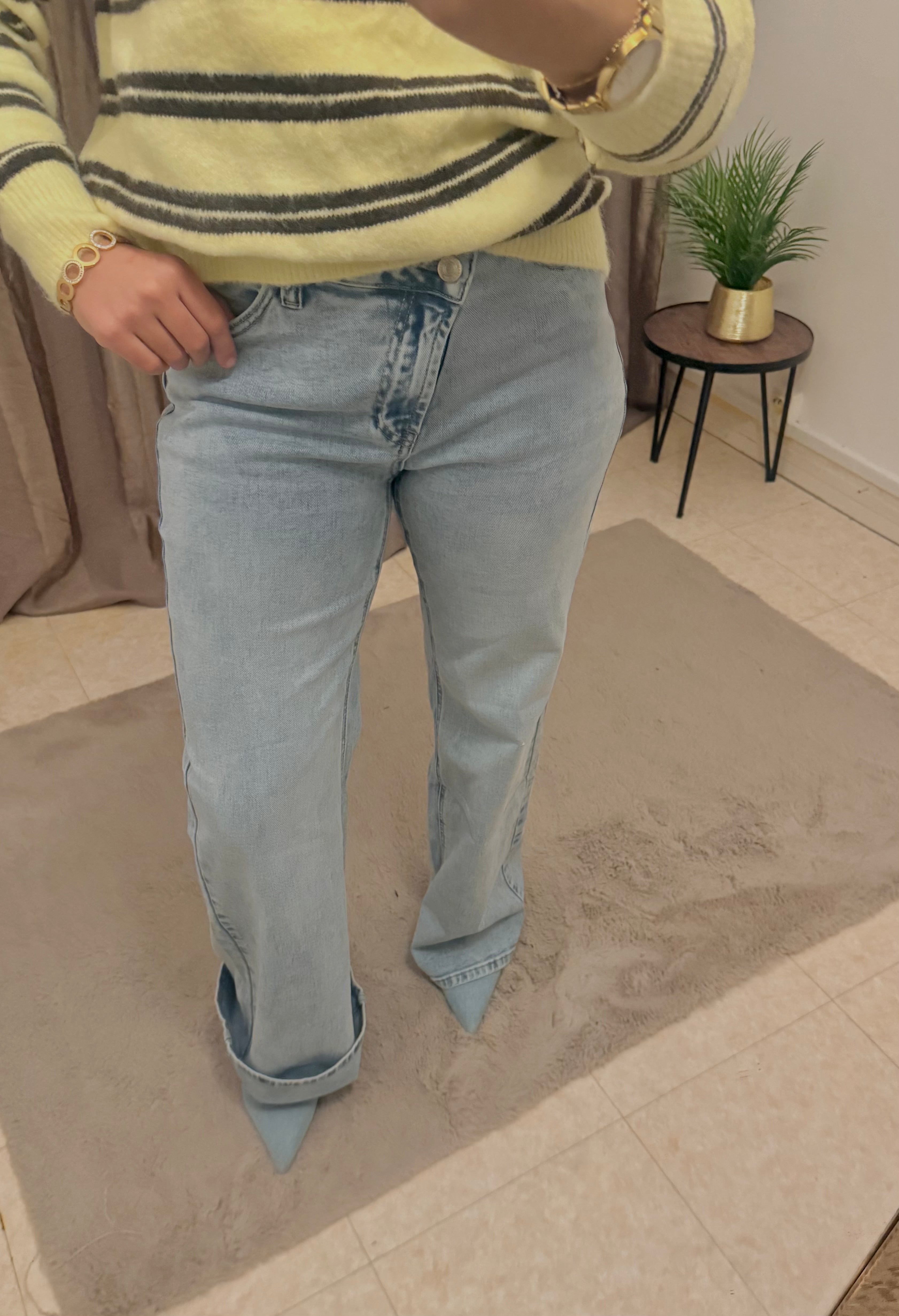 Jean bouton décalé