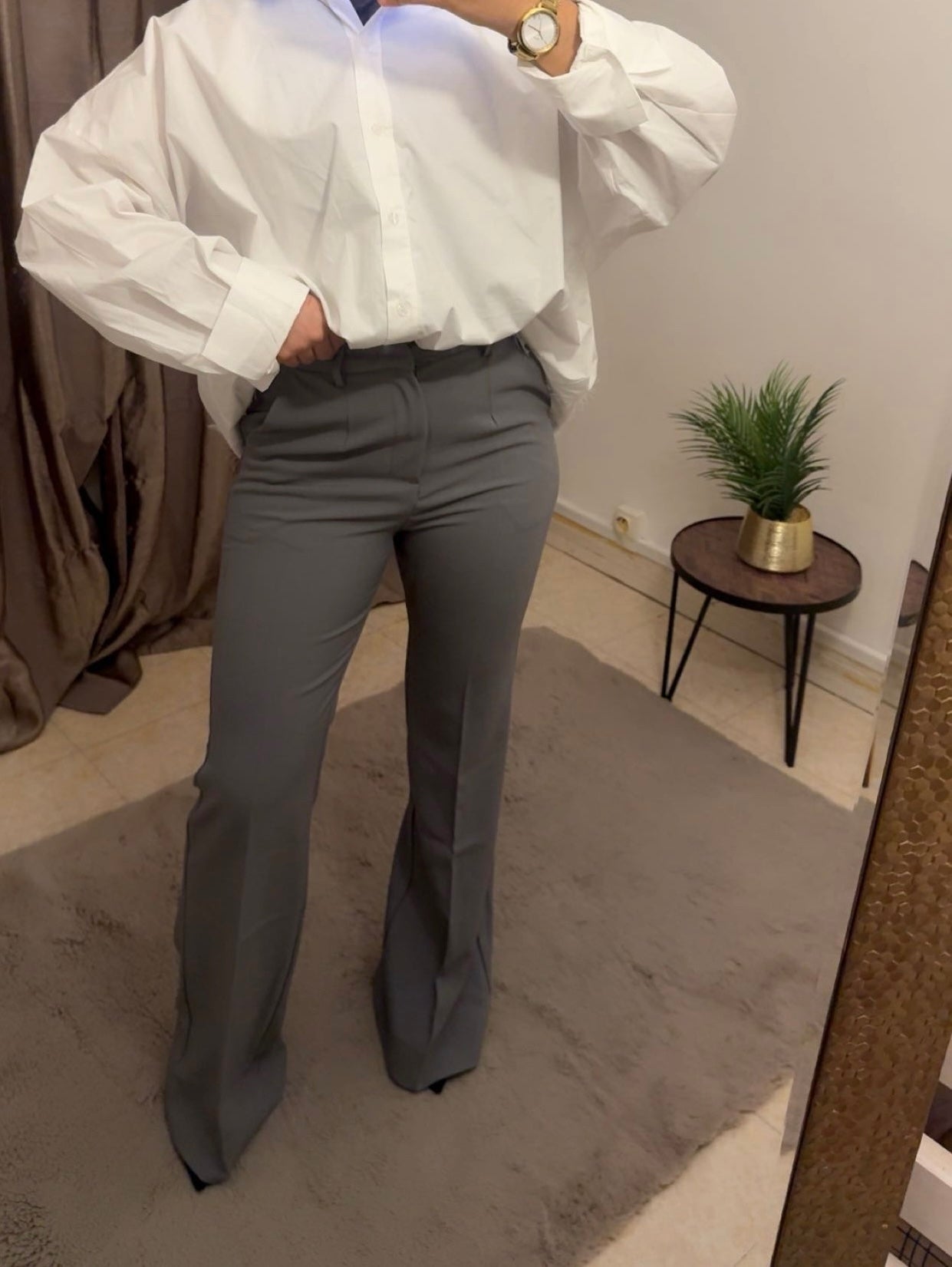 Pantalon à pince gris