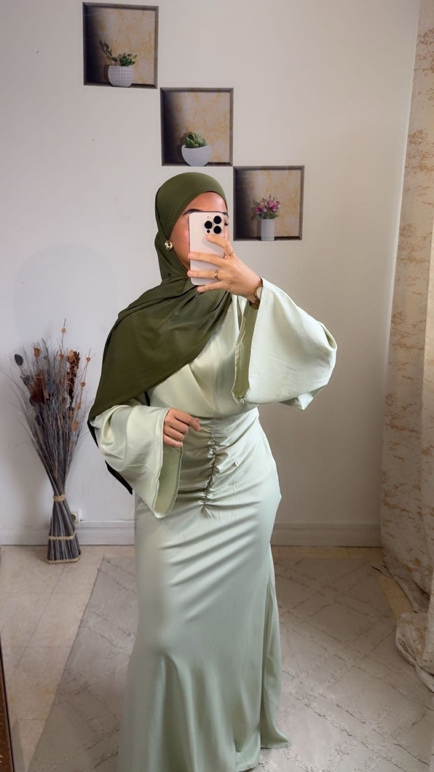 Robe Satiné vert
