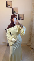 Robe Satiné Jaune