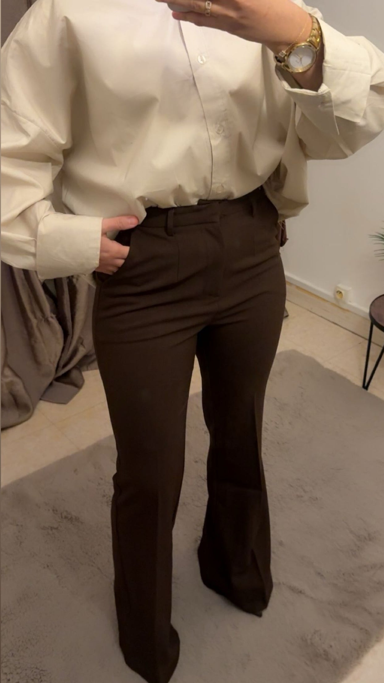 Pantalon à pince marron